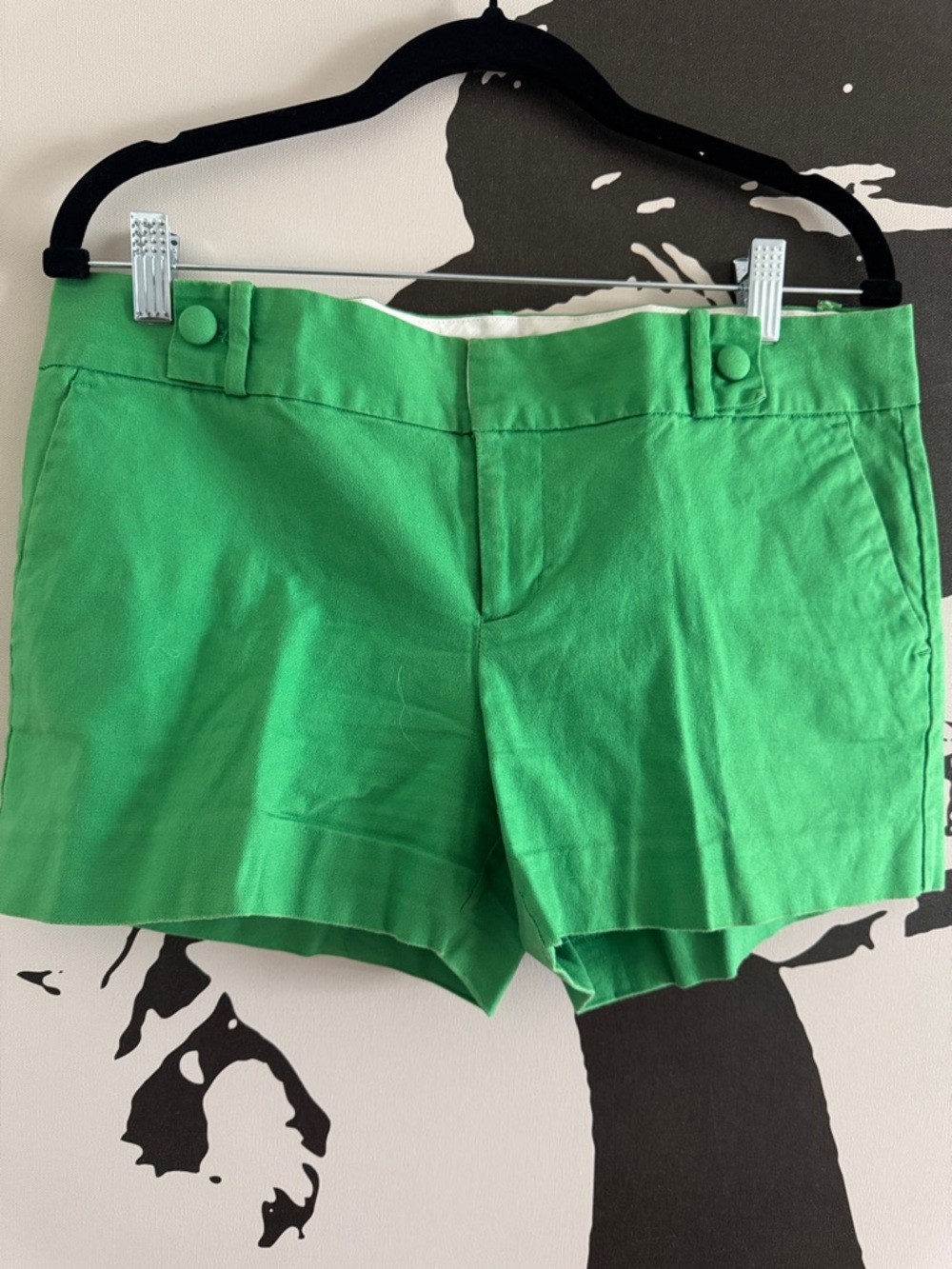 Banana Republic Bright Green High-Waist Tailored Shorts